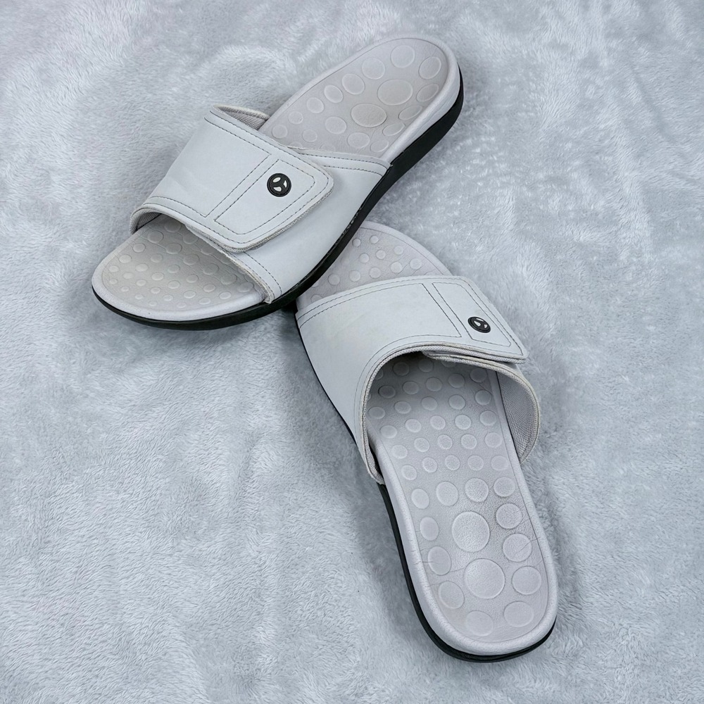 Vionic Kiwi Slide Sandals Mens 11 Womens 12 Gray Orthotic Support Adjustable